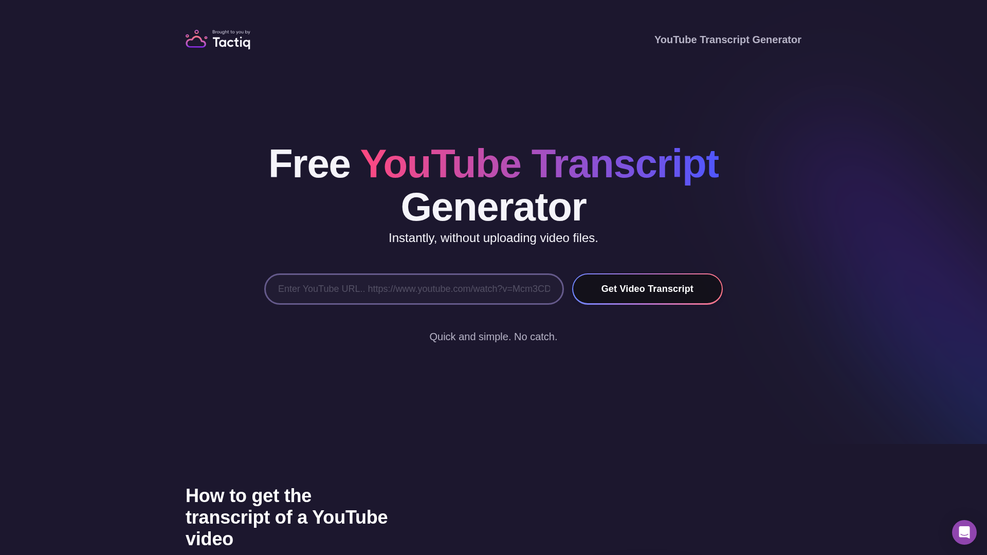 Tactiq YouTube Transcript